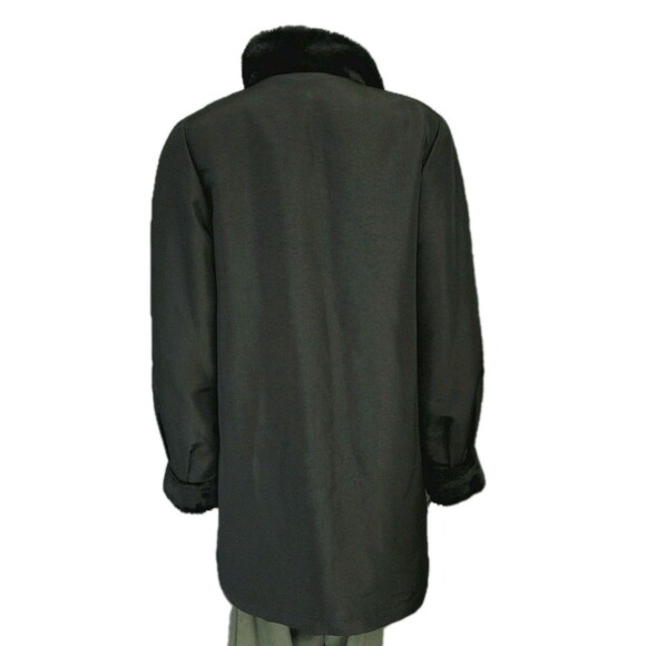J. Percy Reversible Dress Coat Luxurious Faux Fur Women’s S Jet Black Overcoat - Picture 3 of 10